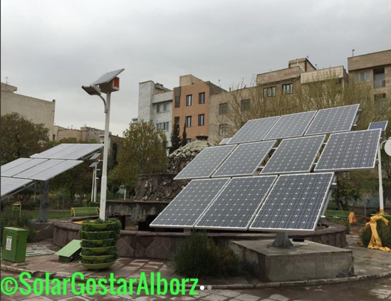 تصویر  سامانه های خورشیدی Tracker در پارک تهران